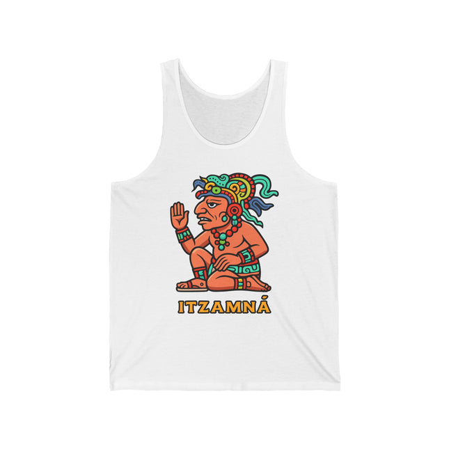 Itzamná Mayan God Tank Top | Colorful Ancient Mythology Graphic Unisex Design