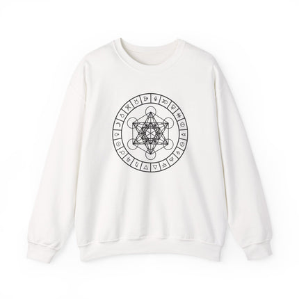 Metatron's Cube with Alchemy Symbols Sweatshirt | Graphic Unisex Pullover V2