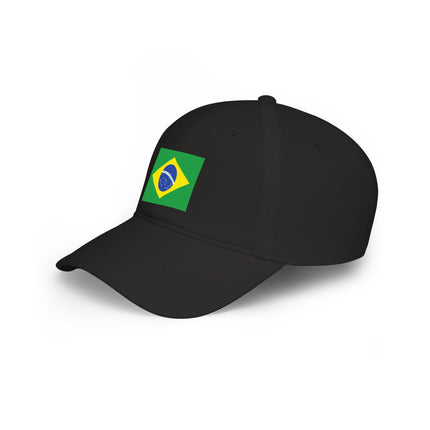 Black baseball cap featuring the Brazilian flag.