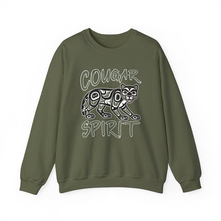 Cougar Spirit Indigenous Formline Art Sweatshirt | Native American Animal Sweatshirt