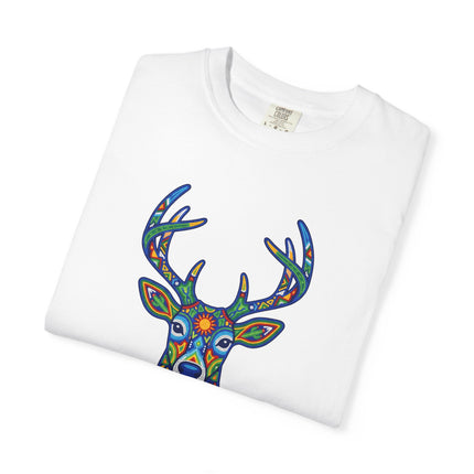 Huichol Deer Graphic Tee - Mexican Folk Art Graphic T-Shirt