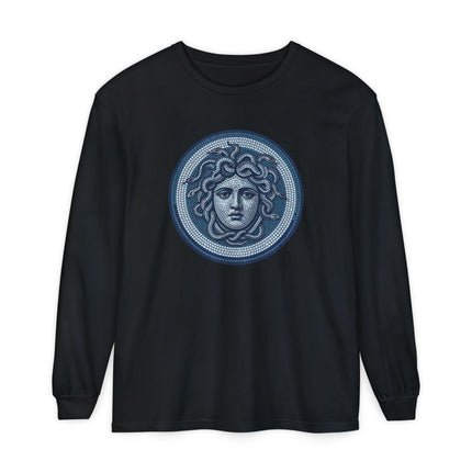 Mosaic Medusa Long Sleeve T-Shirt | Greek Mythology Gorgon Graphic Tee