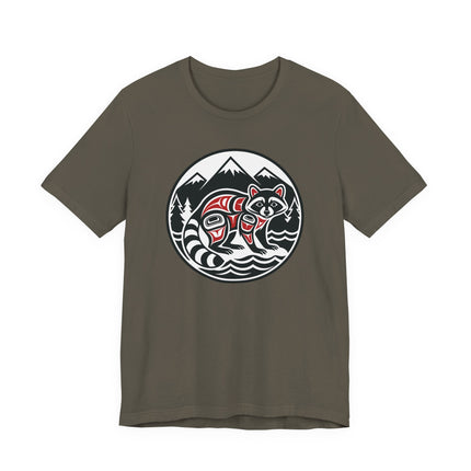Raccoon Formline Art T-Shirt | Indigenous PNW Wildlife Tee | Raccoon