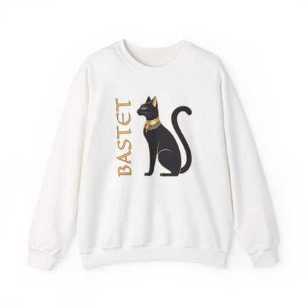 Bastet cat sweatshirt featuring Egyptian Goddess graphic and text pullover design.