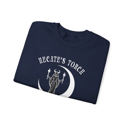 Hecate's Torch Guides Me goddess moon witch pagan sweatshirt print pullover design.