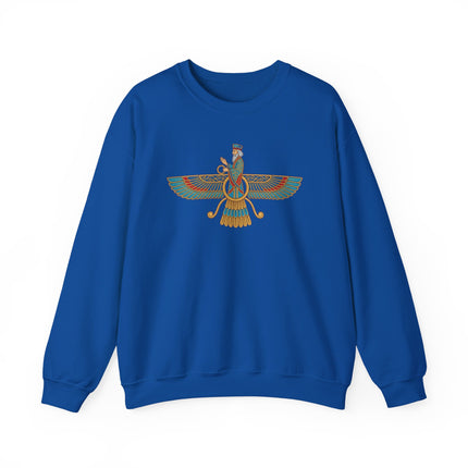 Faravahar Winged Symbol Sweatshirt | Zoroastrian Persian Graphic Pullover Sweatshirt