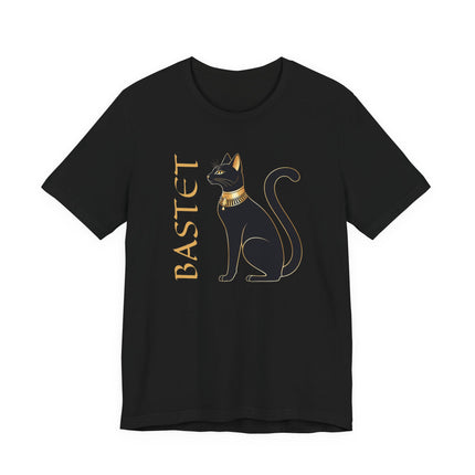 Bastet Cat T-Shirt | Egyptian Goddess Graphic and Text Tee | V2
