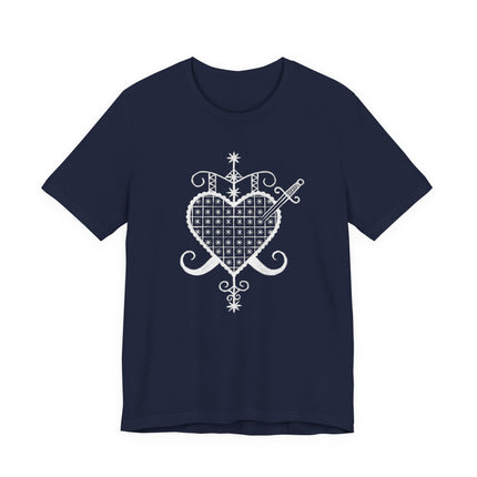 Erzulie Dentor Veve Celestial Heart Gothic T-Shirt | Voodoo Graphic Tee