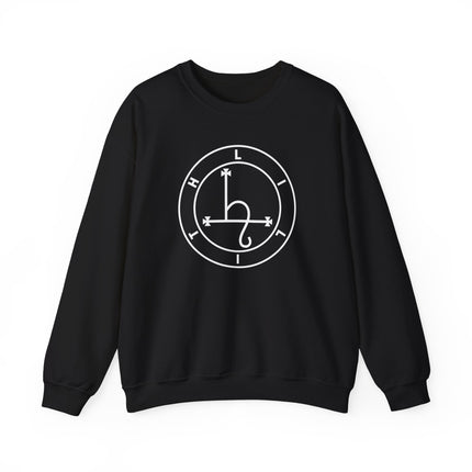 Lilith Sigil occult symbol sweatshirt featuring esoteric witchy symbols on a unisex pullover design.
