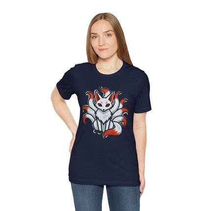 Nine Tailed Fox Kitsune T-Shirt | Japanese Mythology Spirit Fox Graphic Tee