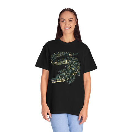 Mayan Crocodile T-Shirt | Tribal Indigenous Animal Graphic Tee