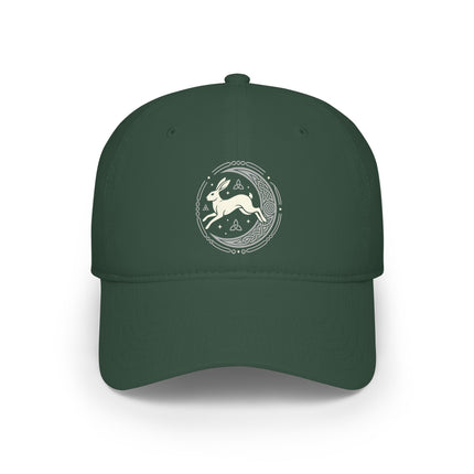 Celtic Hare and Moon DTF Print Baseball Cap | Pagan Folklore Hat