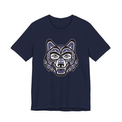 Northwest Coast Wolf Head T-Shirt | Indigenous Tribal Art Graphic Tee | Wolf
