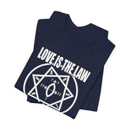 Love Is The Law Unicursal Hexagram T-Shirt | Thelema Crowley Magick | Babylon