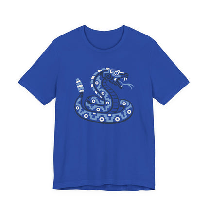 Aztec Rattlesnake T-Shirt | Coiled Green Serpent Graphic Design Tee