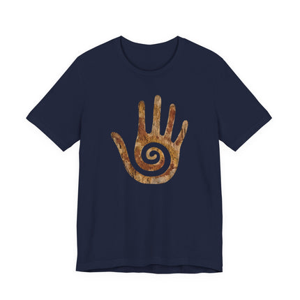 Hopi Healing Hand T-Shirt | Native American Stone Spiral Symbol