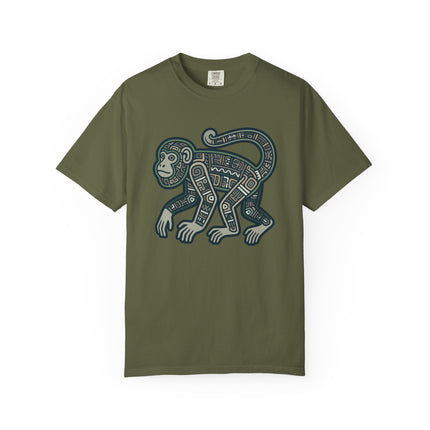 Mayan Monkey T-Shirt | Tribal Geometric Symbol Ancient Art Tee