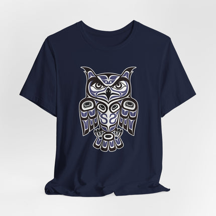 Red Black Owl T-Shirt | Pacific Northwest Indigenous Art Formline Design | Owl
