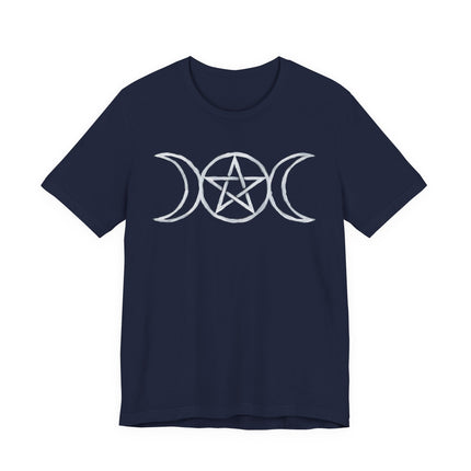 Triple Moon Pentagram T-Shirt | Wiccan Goddess Witchy Tee