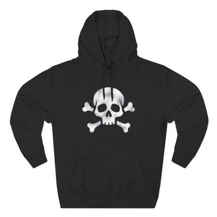 White Skull & Crossbones Hoodie | Pirate Jolly Roger Skeleton Pullover Hoodie