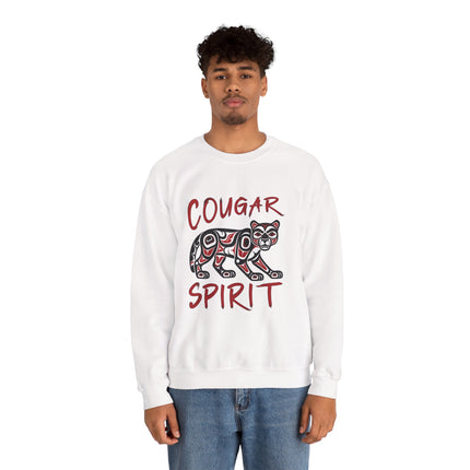 Cougar Spirit Indigenous Formline Art Sweatshirt | Native American Animal Sweatshirt