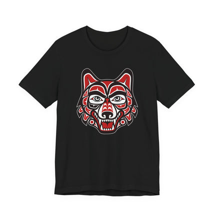 Northwest Coast Wolf Head T-Shirt | Indigenous Tribal Art Graphic Tee | Wolf