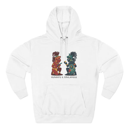 Hunahpu & Xbalanque Maya Hero Twins Hoodie | Mayan Mythology Graphic Pullover V1