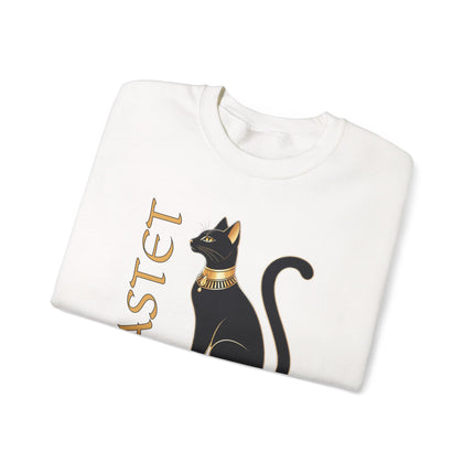 Bastet Cat Sweatshirt featuring an Egyptian Goddess graphic print on a pullover.