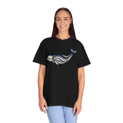 Inuit Inspired Beluga Whale T-Shirt | Indigenous Art Marine Graphic
