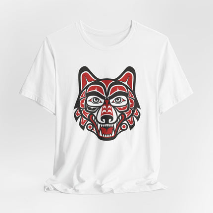 Northwest Coast Wolf Head T-Shirt | Indigenous Tribal Art Graphic Tee | Wolf