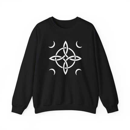 Moon Goddess witch knot pagan witchcraft graphic on unisex pullover sweatshirt.