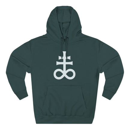 Dark hoodie featuring the white alchemical sulfur symbol graphic.
