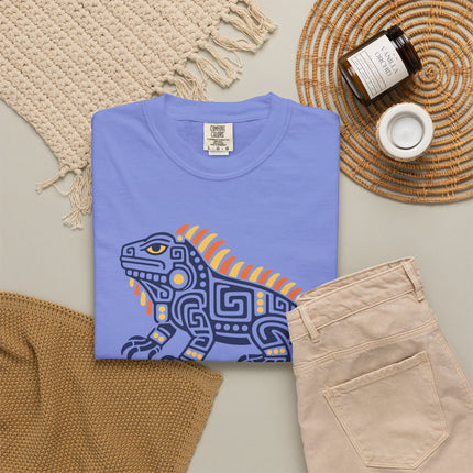 Mayan Iguana T-Shirt | Green Mesoamerican Inspired Animal Graphic