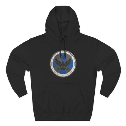 Viking Raven Shield Hoodie - Norse Mythology Warrior Pagan Art