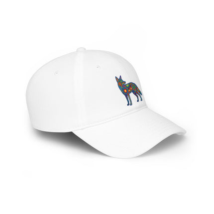 Huichol Coyote DTF Print Baseball Cap | Indigenous Mexican Art Hat