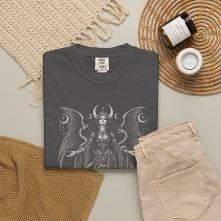 Lilith T-Shirt | Winged Dark Fantasy Figure and Crescent Moons