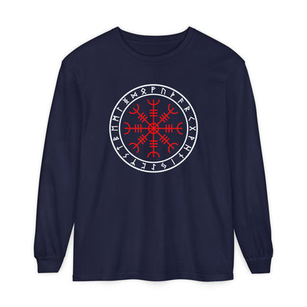 Helm of Awe Norse Symbol Long Sleeve T-Shirt | Runic Graphic Tee