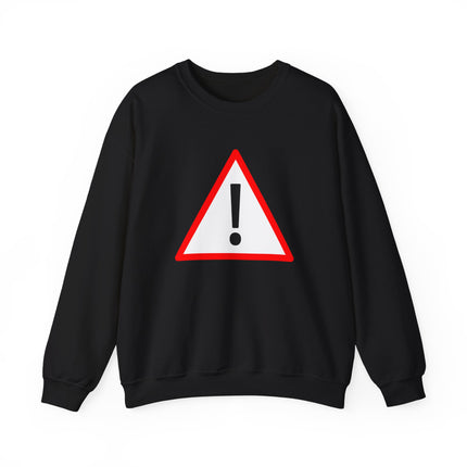 Exclamation mark danger warning pullover sweatshirt graphic print.