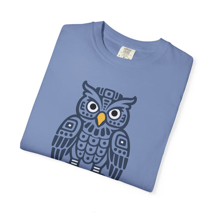 Mayan Owl T-Shirt | Warm Geometric Mesoamerican Bird Graphic Tee