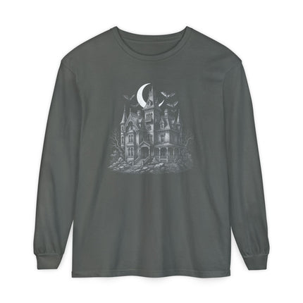 Haunted House T-Shirt | Gothic Horror Mansion Long Sleeve Tee