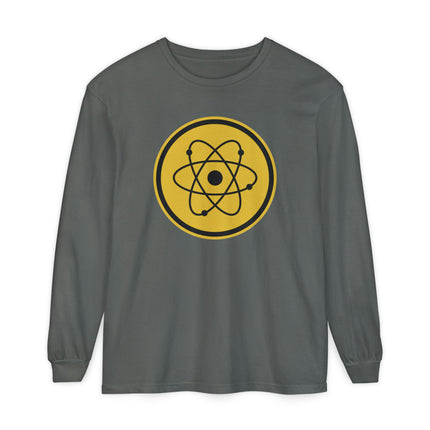 Atomic Orbit Long Sleeve T-Shirt | Yellow Science Symbol Graphic Tee