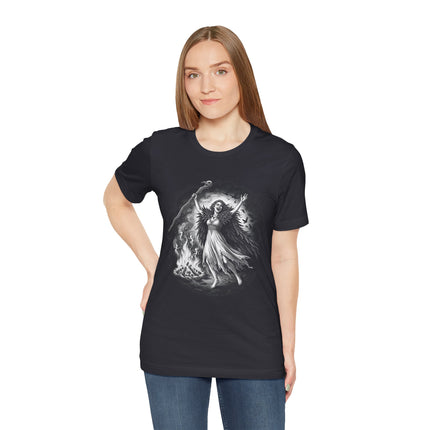 The Morrigan Witch T-Shirt | Celtic Goddess Raven Bonfire Ritual Tee