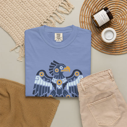 Aztec Eagle T-Shirt | Spread-Wing Bird with Geometric Feather Art Tee