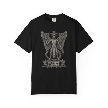 Pazuzu T-Shirt | Winged Mesopotamian Demon and Ornate Lettering