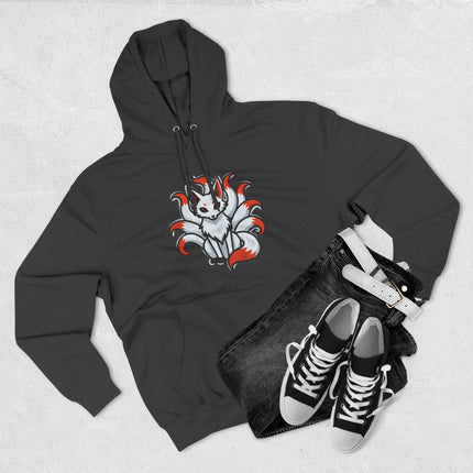 Nine Tailed Fox Kitsune Hoodie | Japanese Mythology Spirit Fox Pullover Hoodie