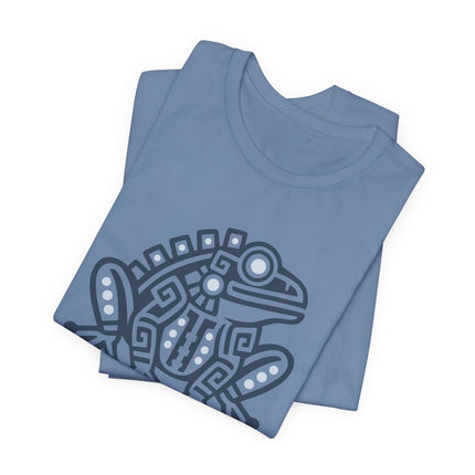 Aztec Frog T-Shirt | Green and Gold Geometric Animal Graphic Tee