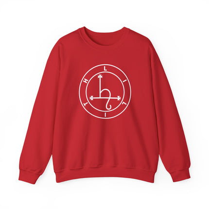 Lilith occult sigil symbol printed on a witchy esoteric unisex sweatshirt pullover.