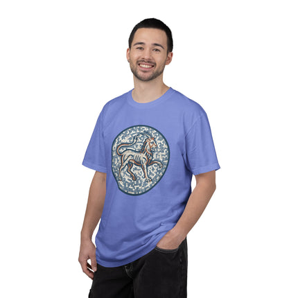 Ancient Mosaic Chimera T-Shirt | Mythological Blue Lion-Goat Unisex Unisex Tee