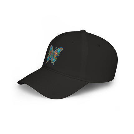 Huichol Butterfly DTF Print Baseball Cap | Native Mexican Art Hat