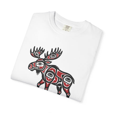 Moose Spirit Graphic Tee - Indigenous Style Formline Art T-Shirt